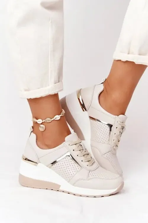 2022 Women Wedges Sneakers Lace-Up Breathable Sports Shoes Casual Platform Female Footwear Ladies Vulcanized Shoes Zapatillas