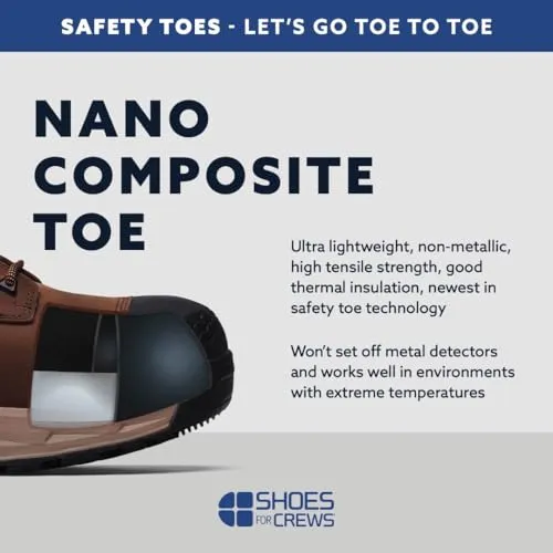 ACE Work Boots Defense, Men's, Women's, Unisex 8" Nano Composite Toe (NCT) Work Boots, Slip Resistant, Water Resistant, Black, Men's 10 / Women's 11.5