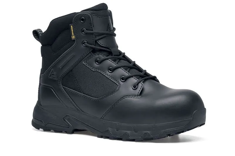 ACE Work Boots Defense, Men's, Women's, Unisex 8" Nano Composite Toe (NCT) Work Boots, Slip Resistant, Water Resistant, Black, Men's 10 / Women's 11.5