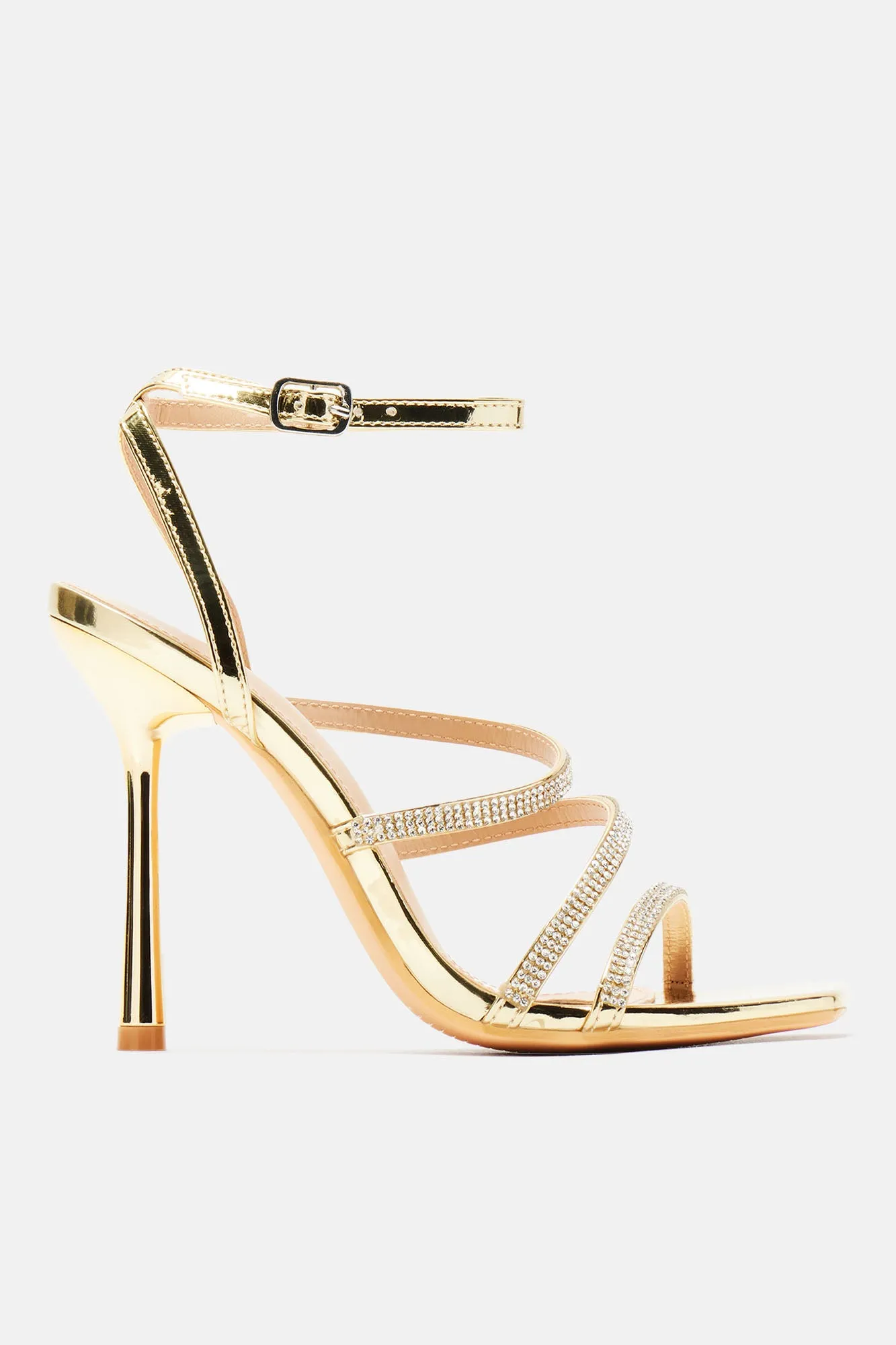 Aloria Embellished Stiletto Heels - Gold