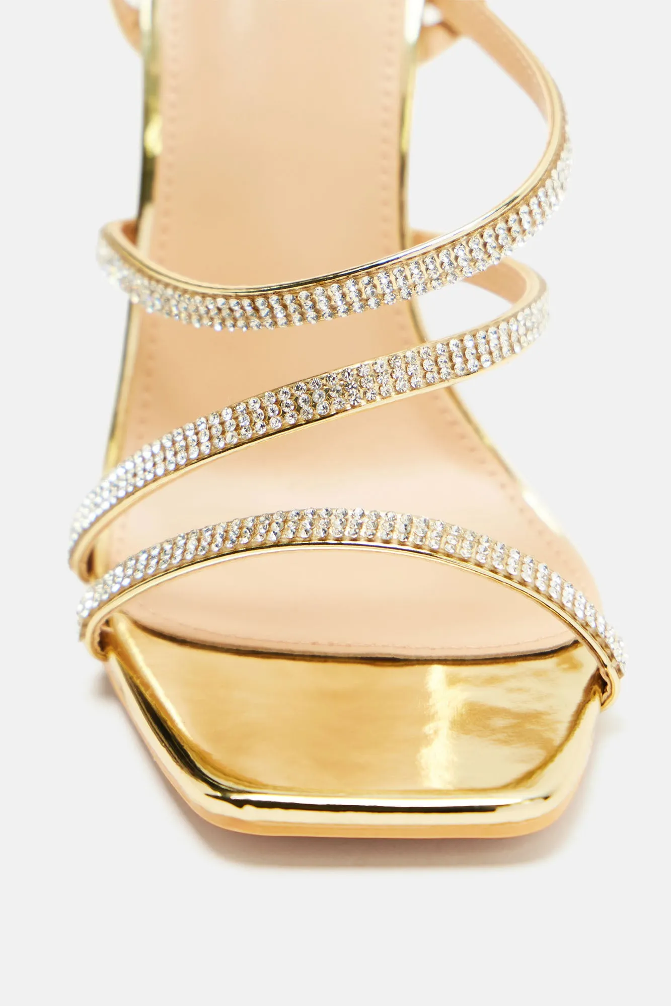 Aloria Embellished Stiletto Heels - Gold