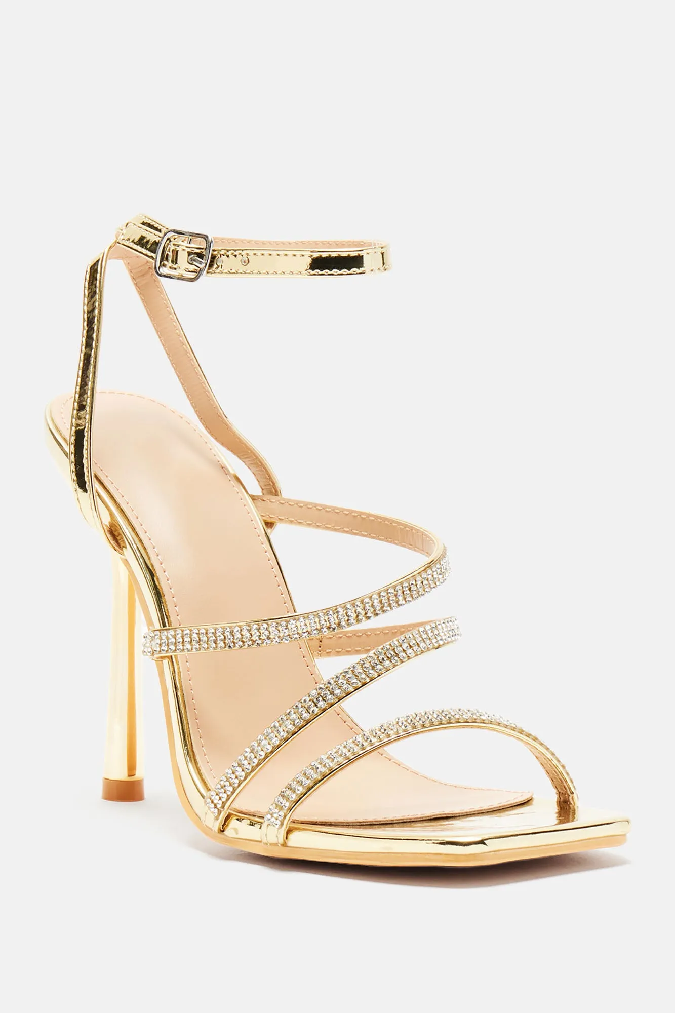 Aloria Embellished Stiletto Heels - Gold