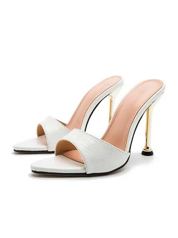 Amozae-Pointed Toe Slip-On Stiletto Heels