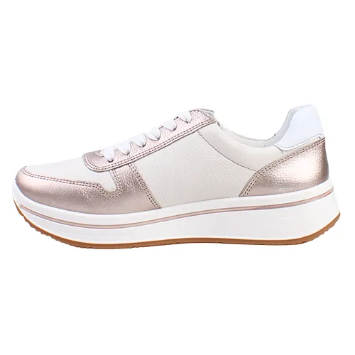 Ara Ladies Wide Fit Trainers - 27540-07 - Cream Gold