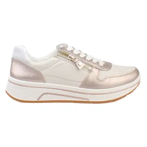 Ara Ladies Wide Fit Trainers - 27540-07 - Cream Gold
