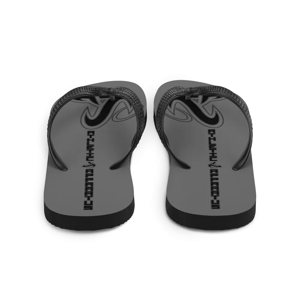 Athletic Apparatus Grey Black logo Flip-Flops