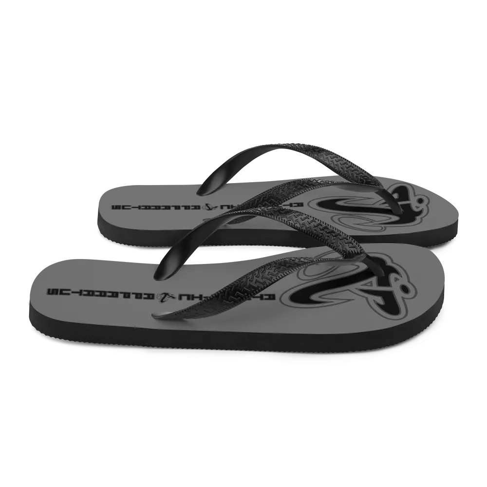 Athletic Apparatus Grey Black logo Flip-Flops