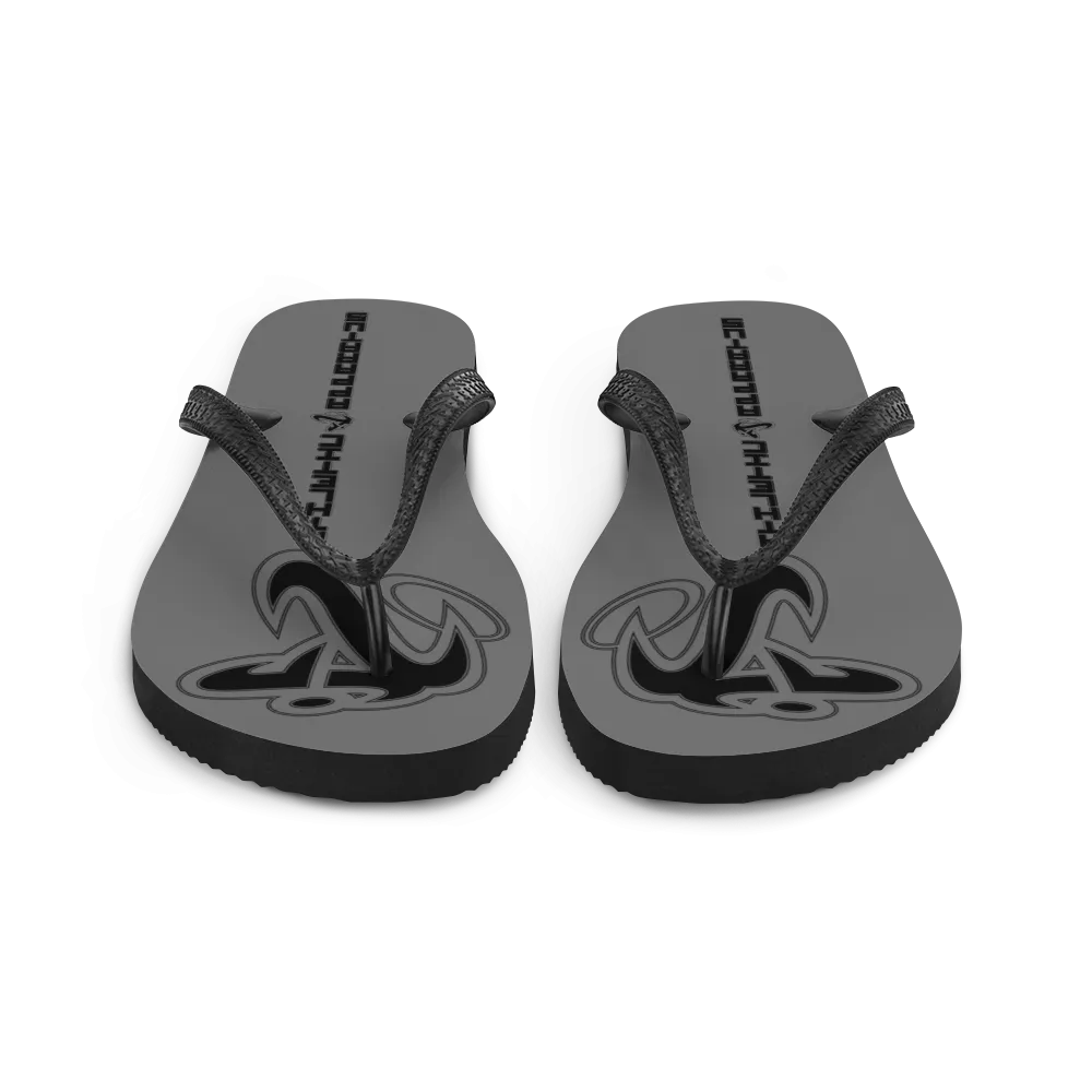 Athletic Apparatus Grey Black logo Flip-Flops