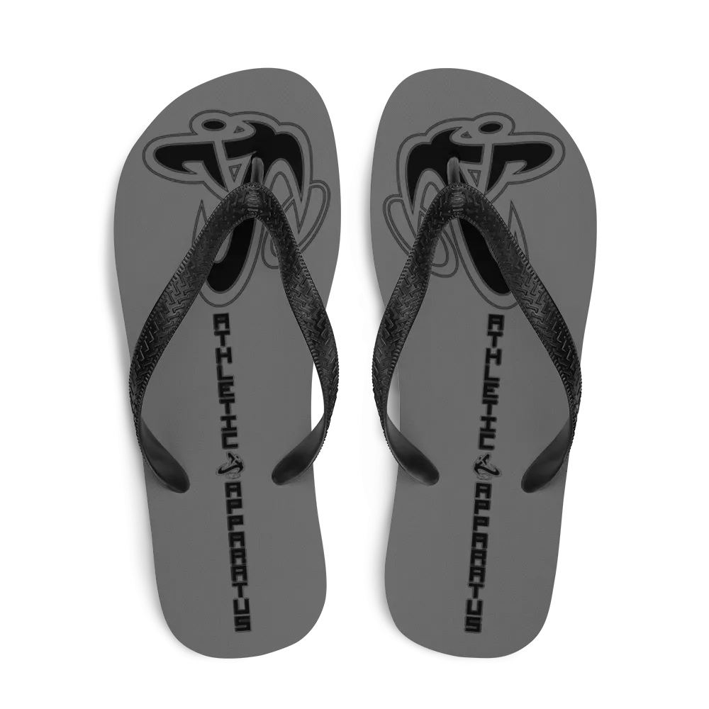 Athletic Apparatus Grey Black logo Flip-Flops