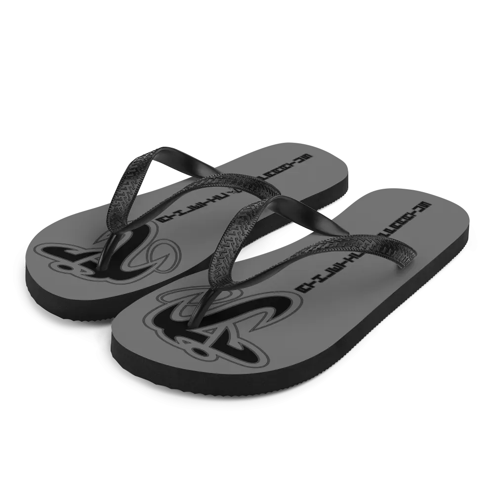 Athletic Apparatus Grey Black logo Flip-Flops