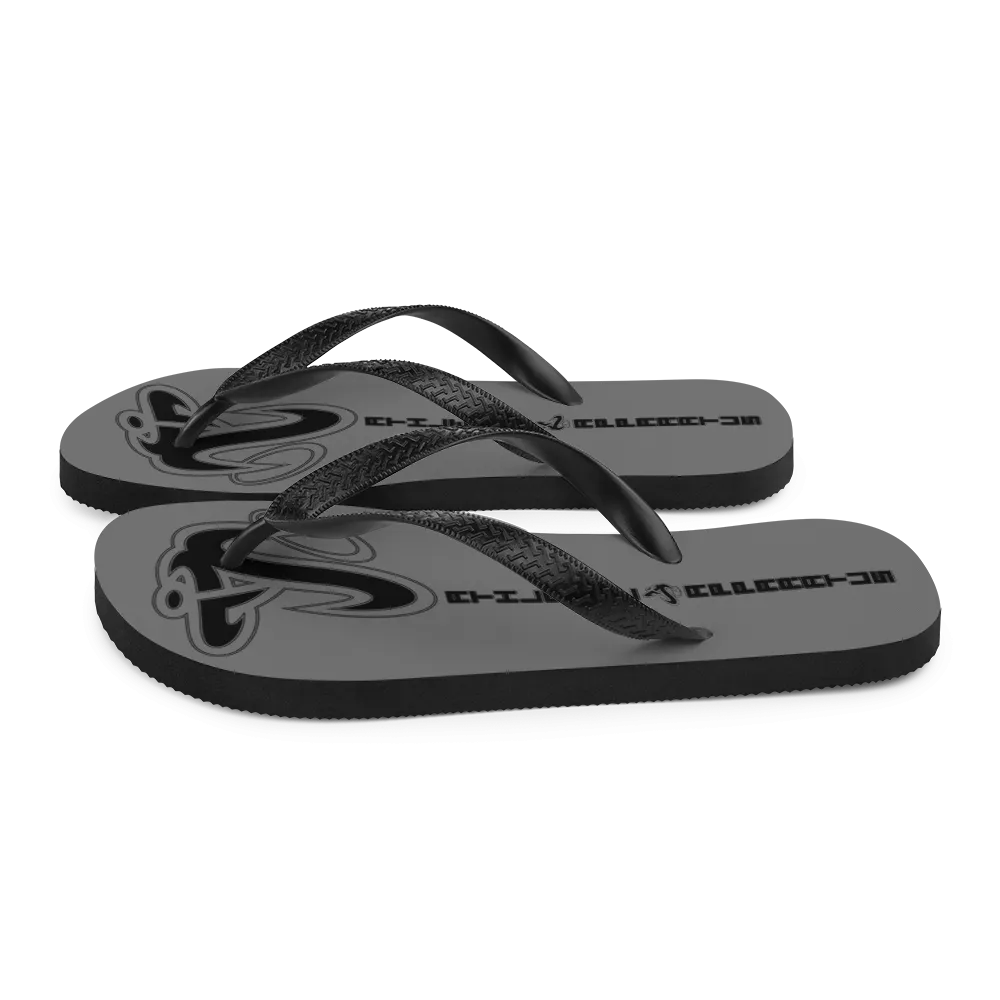 Athletic Apparatus Grey Black logo Flip-Flops