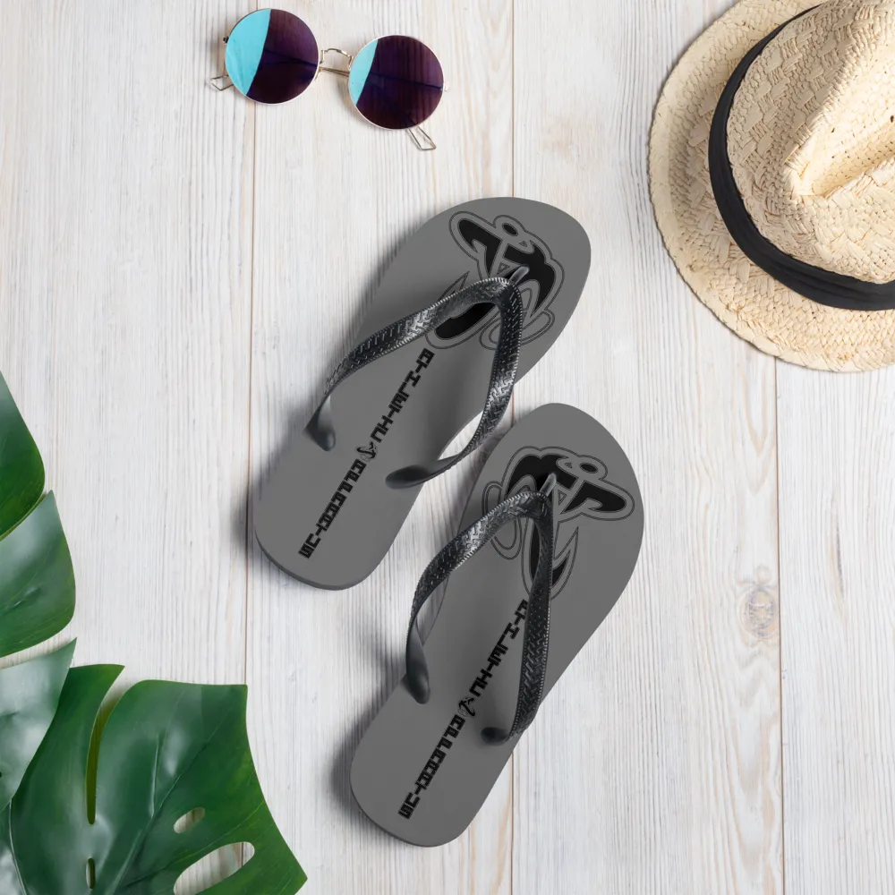 Athletic Apparatus Grey Black logo Flip-Flops