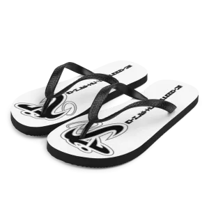 Athletic Apparatus White Black logo Flip-Flops