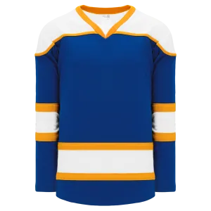 Athletic Knit (AK) H7500A-447 Adult Royal Blue/White/Gold Select Hockey Jersey