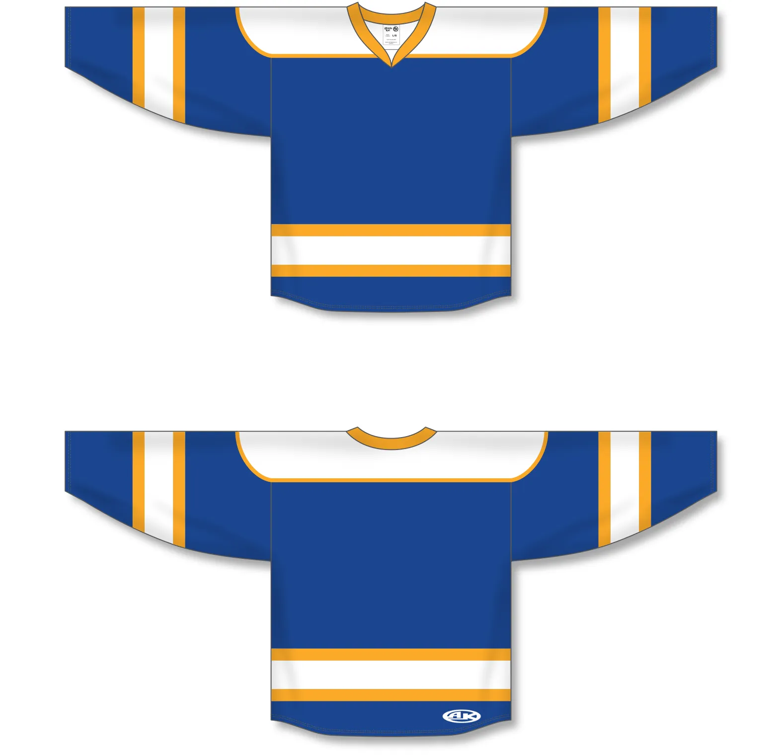 Athletic Knit (AK) H7500A-447 Adult Royal Blue/White/Gold Select Hockey Jersey