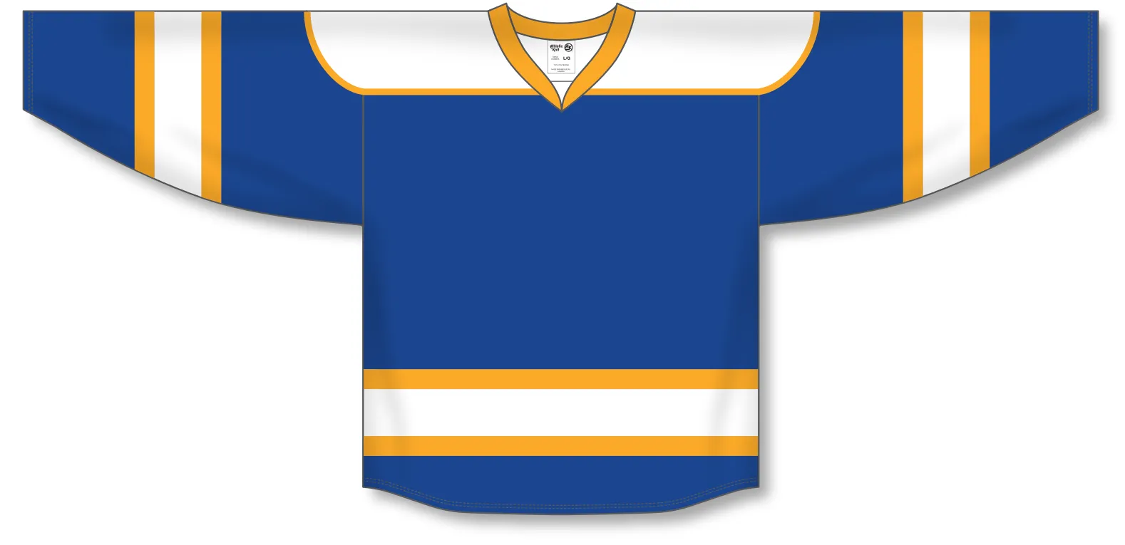 Athletic Knit (AK) H7500Y-447 Youth Royal Blue/White/Gold Select Hockey Jersey