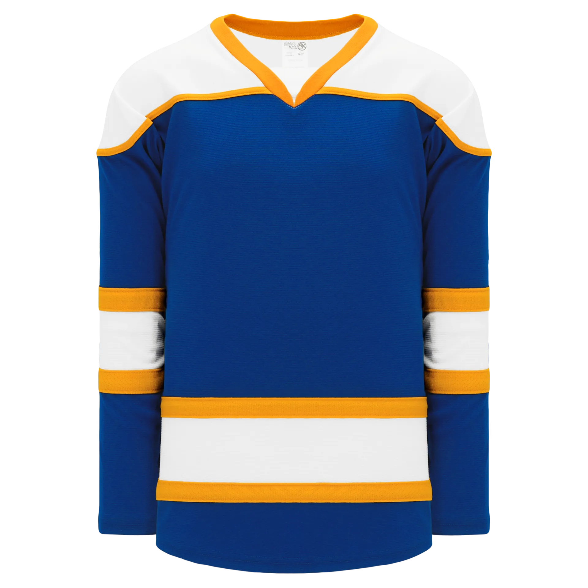 Athletic Knit (AK) H7500Y-447 Youth Royal Blue/White/Gold Select Hockey Jersey