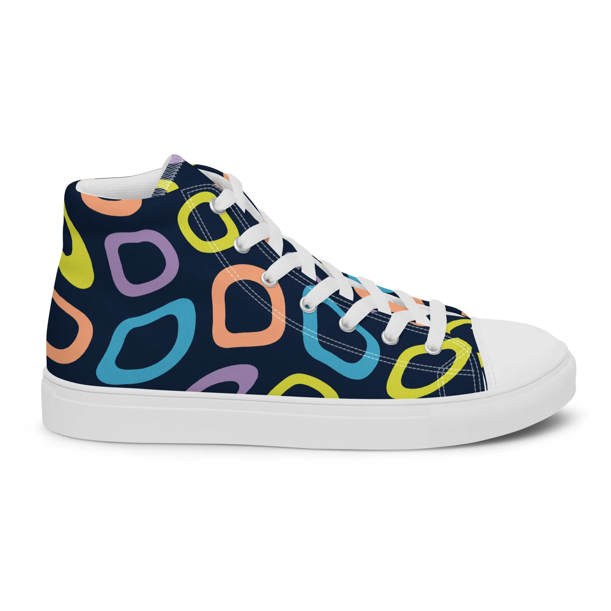Baskets hautes en toile homme "Alvéoles multicolores"