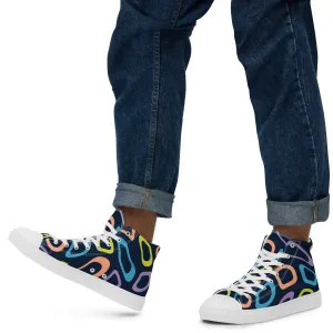 Baskets hautes en toile homme "Alvéoles multicolores"