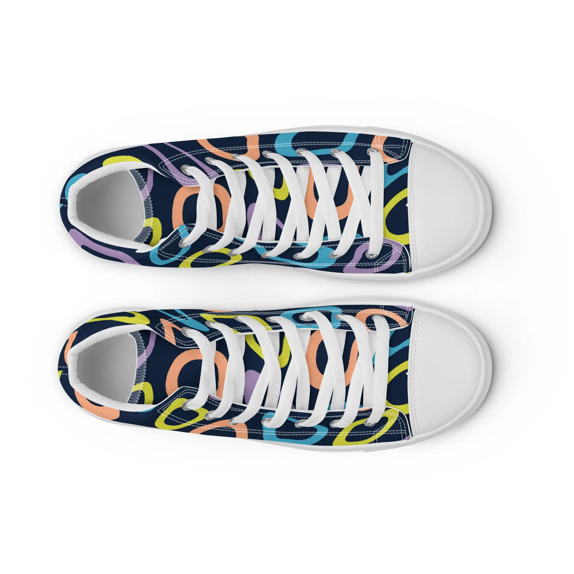 Baskets hautes en toile homme "Alvéoles multicolores"