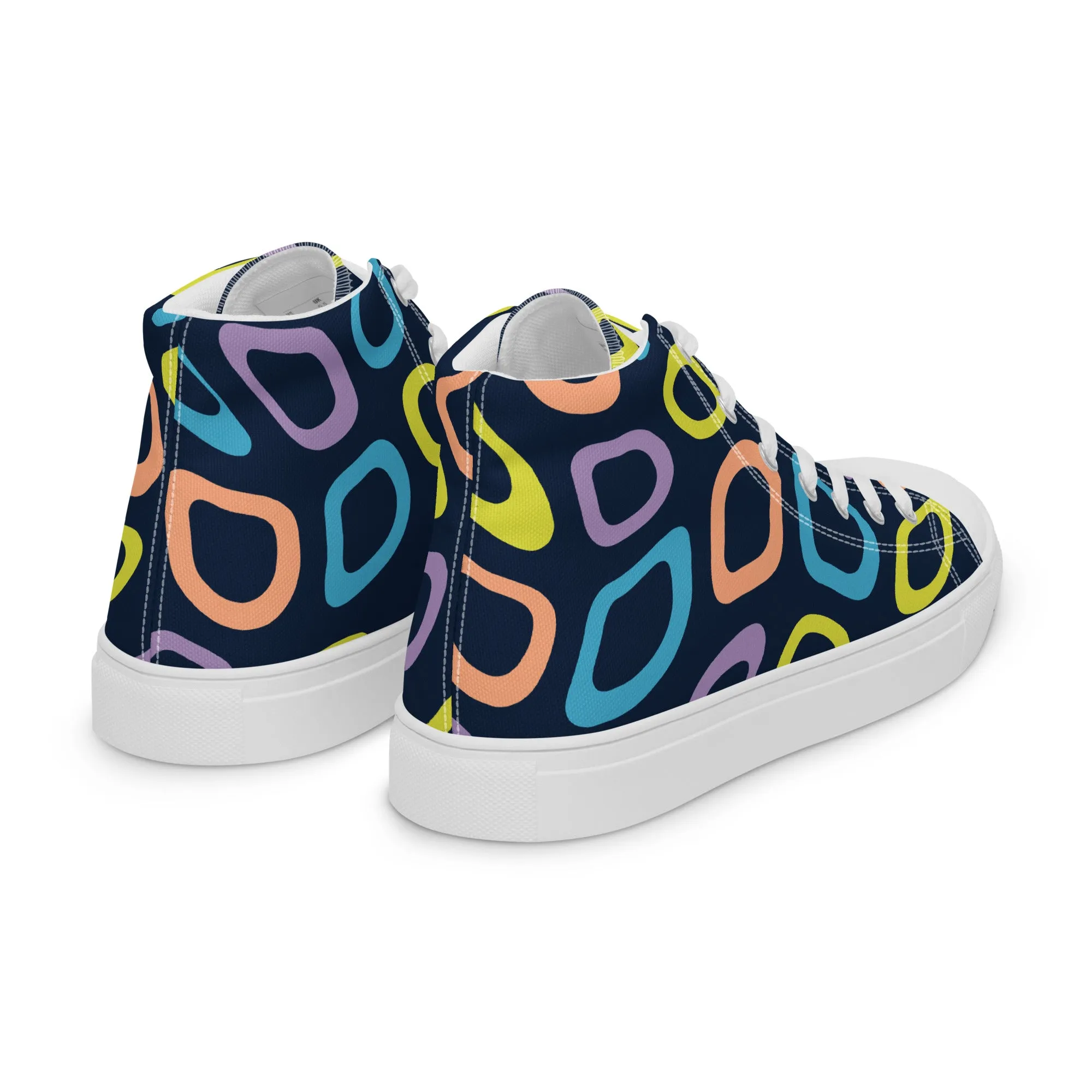 Baskets hautes en toile homme "Alvéoles multicolores"