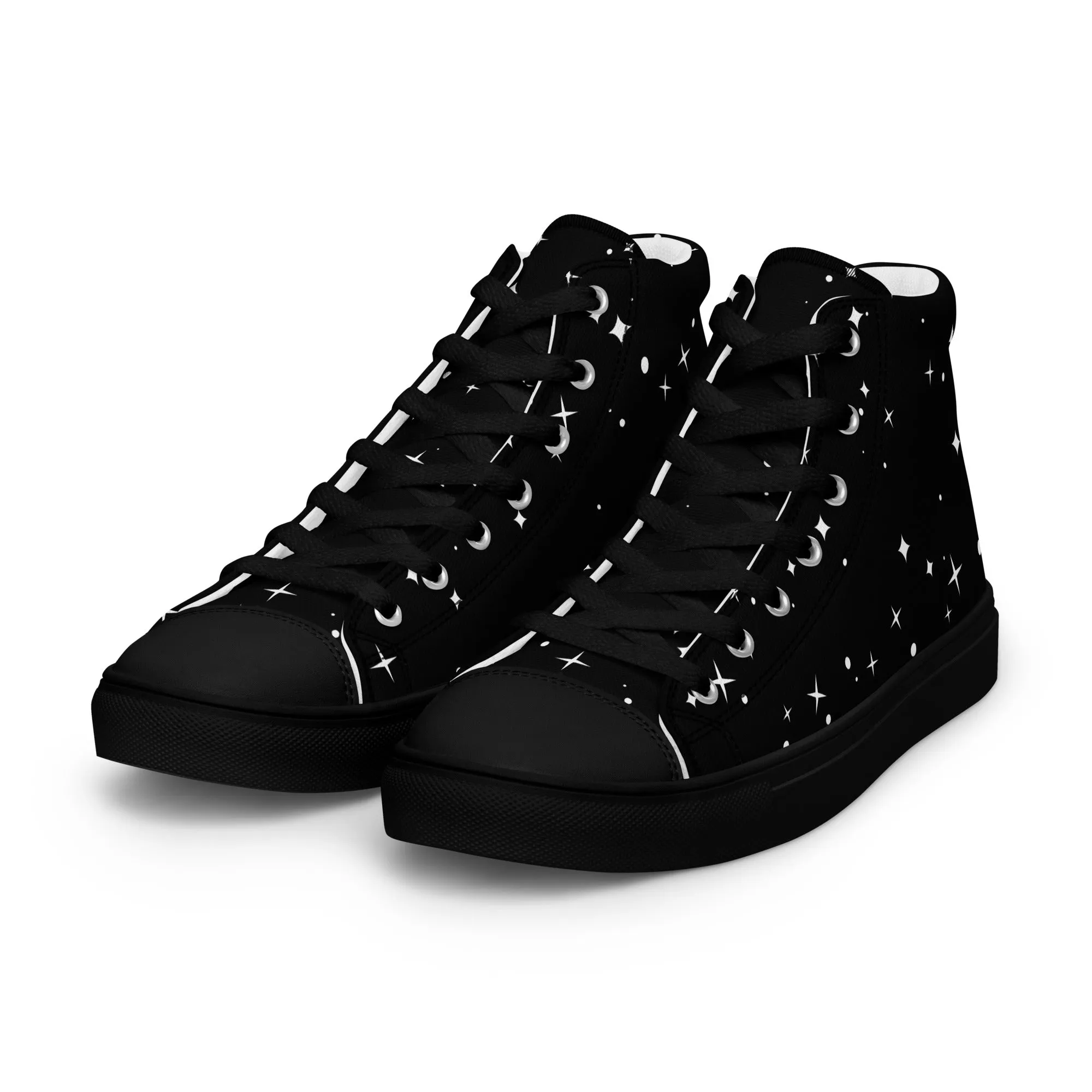 Baskets hautes en toile homme "Etoiles"