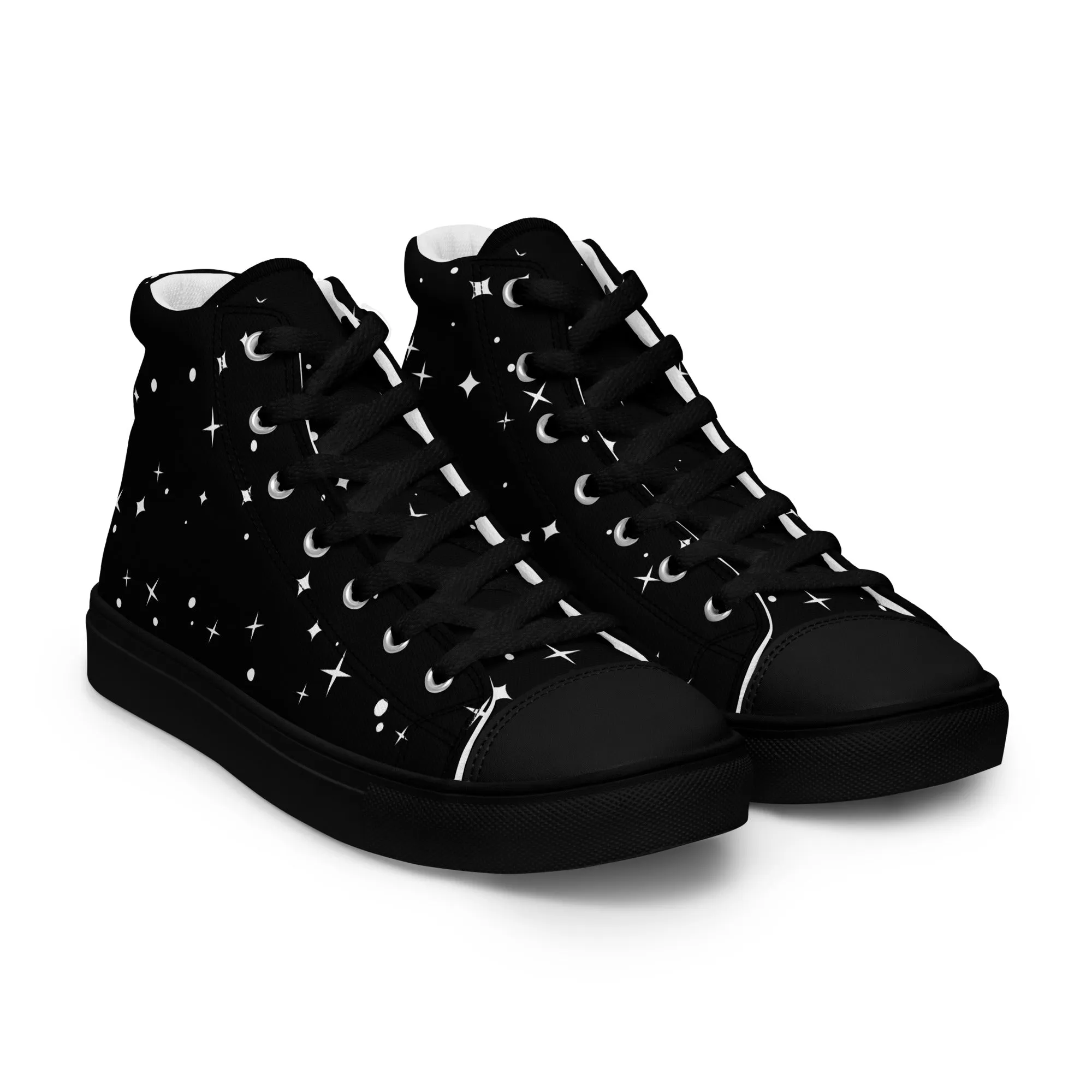 Baskets hautes en toile homme "Etoiles"