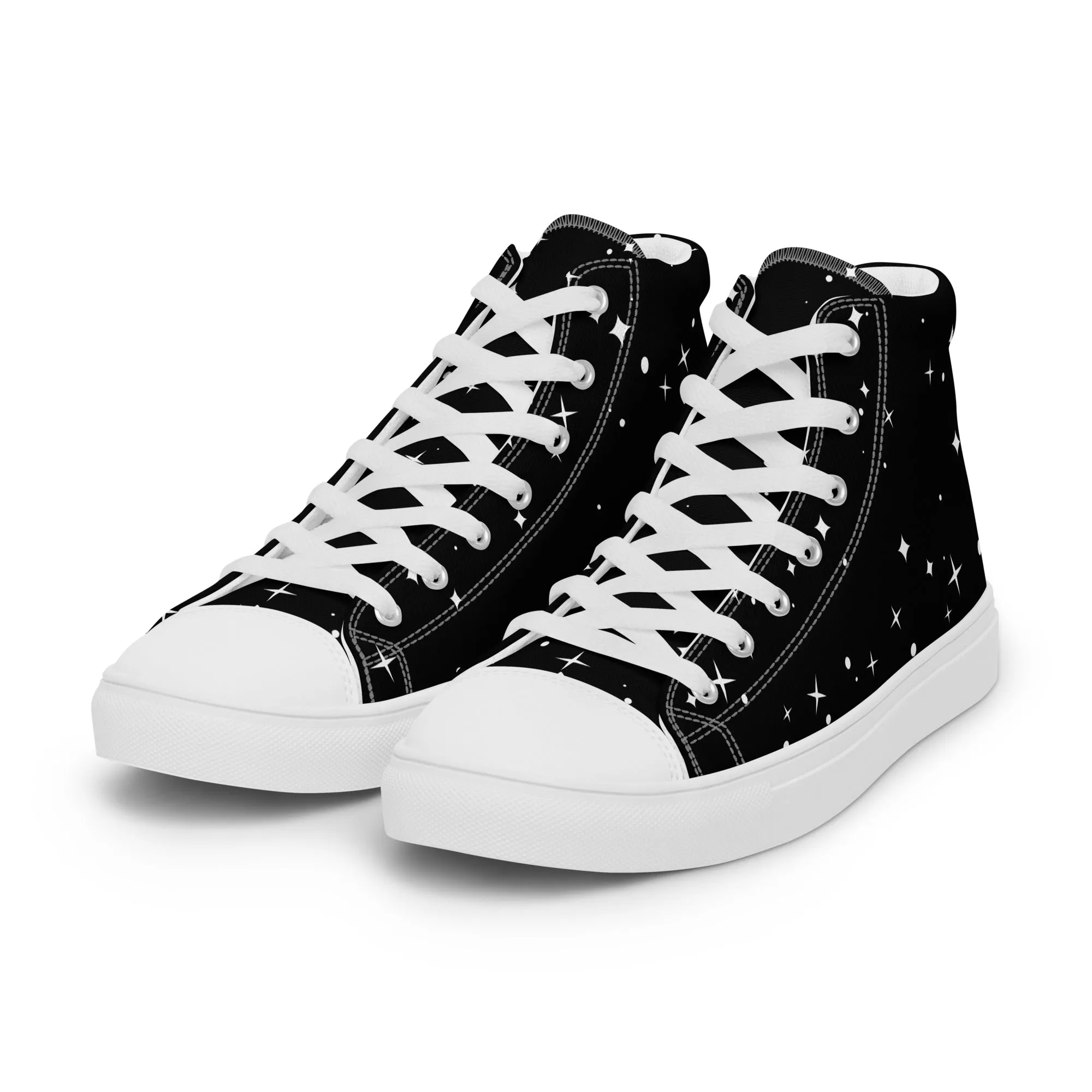 Baskets hautes en toile homme "Etoiles"