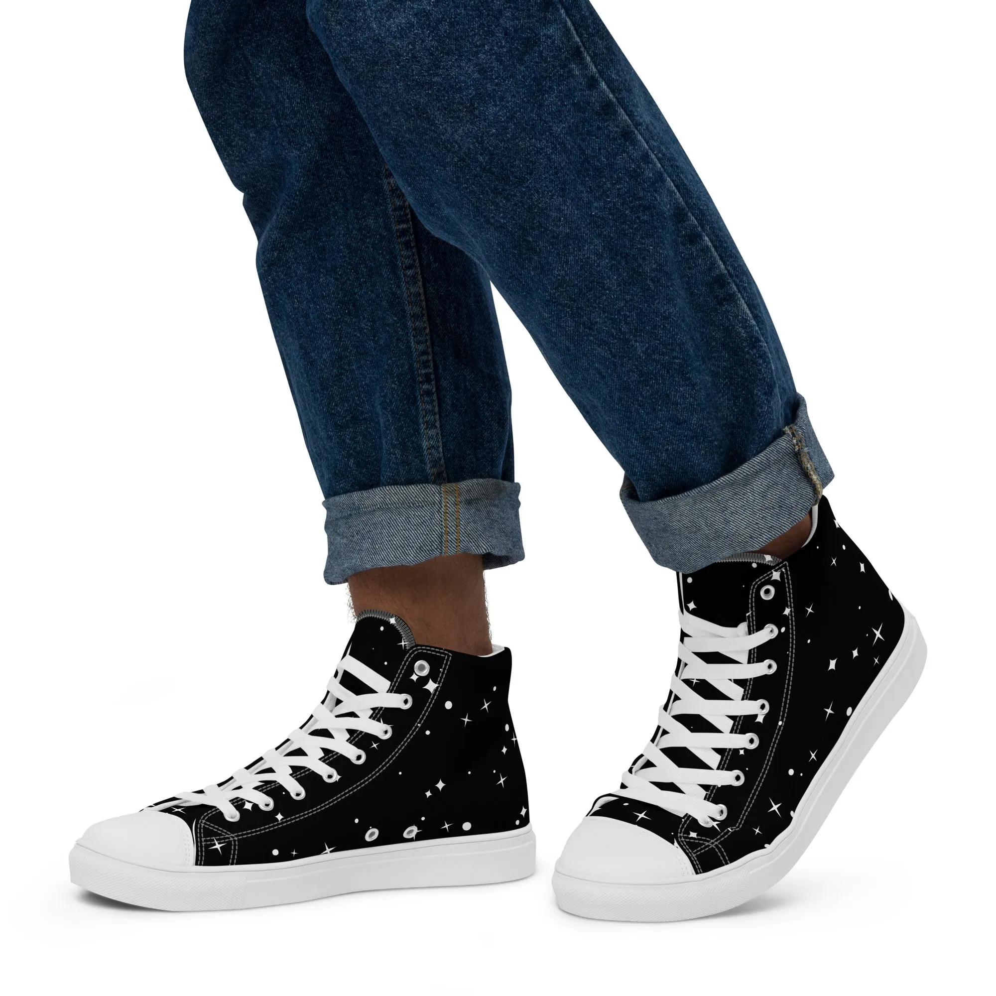 Baskets hautes en toile homme "Etoiles"