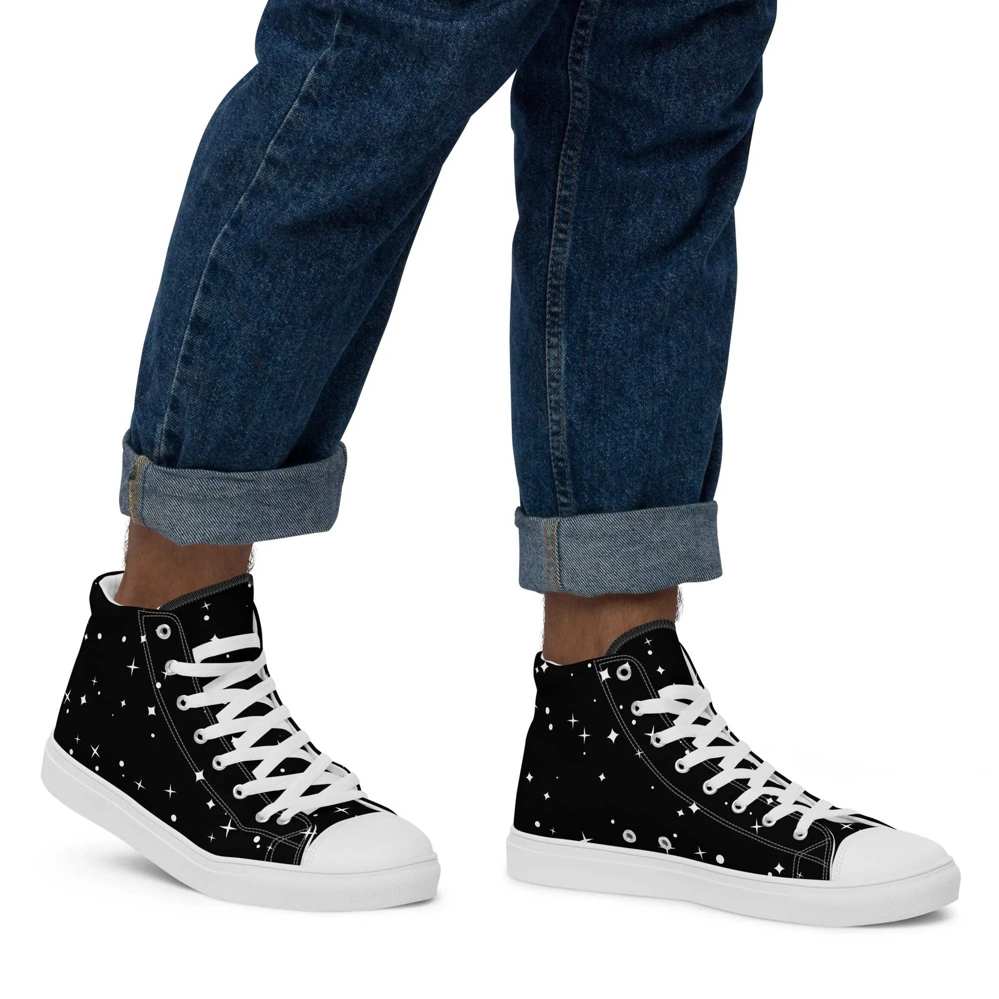 Baskets hautes en toile homme "Etoiles"