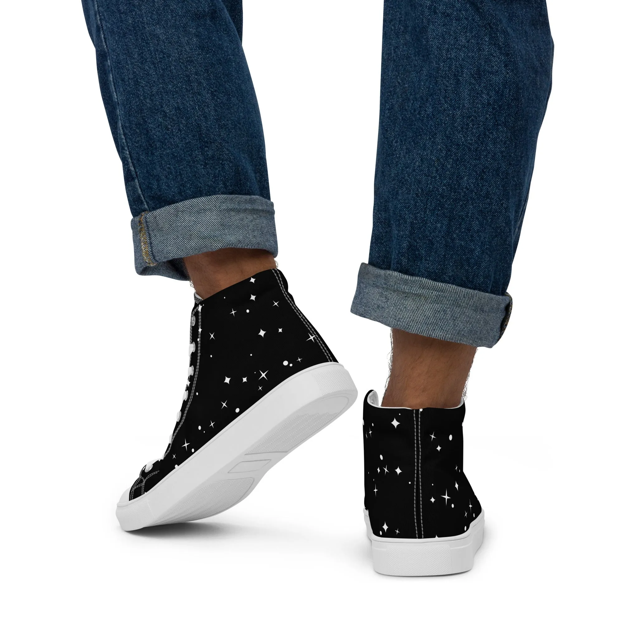 Baskets hautes en toile homme "Etoiles"
