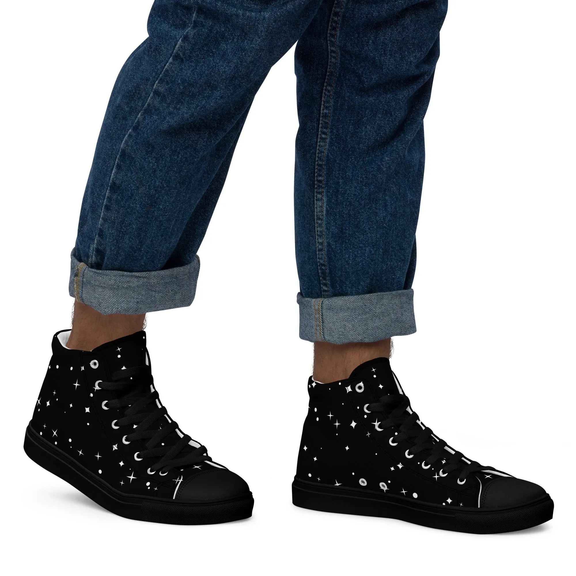 Baskets hautes en toile homme "Etoiles"