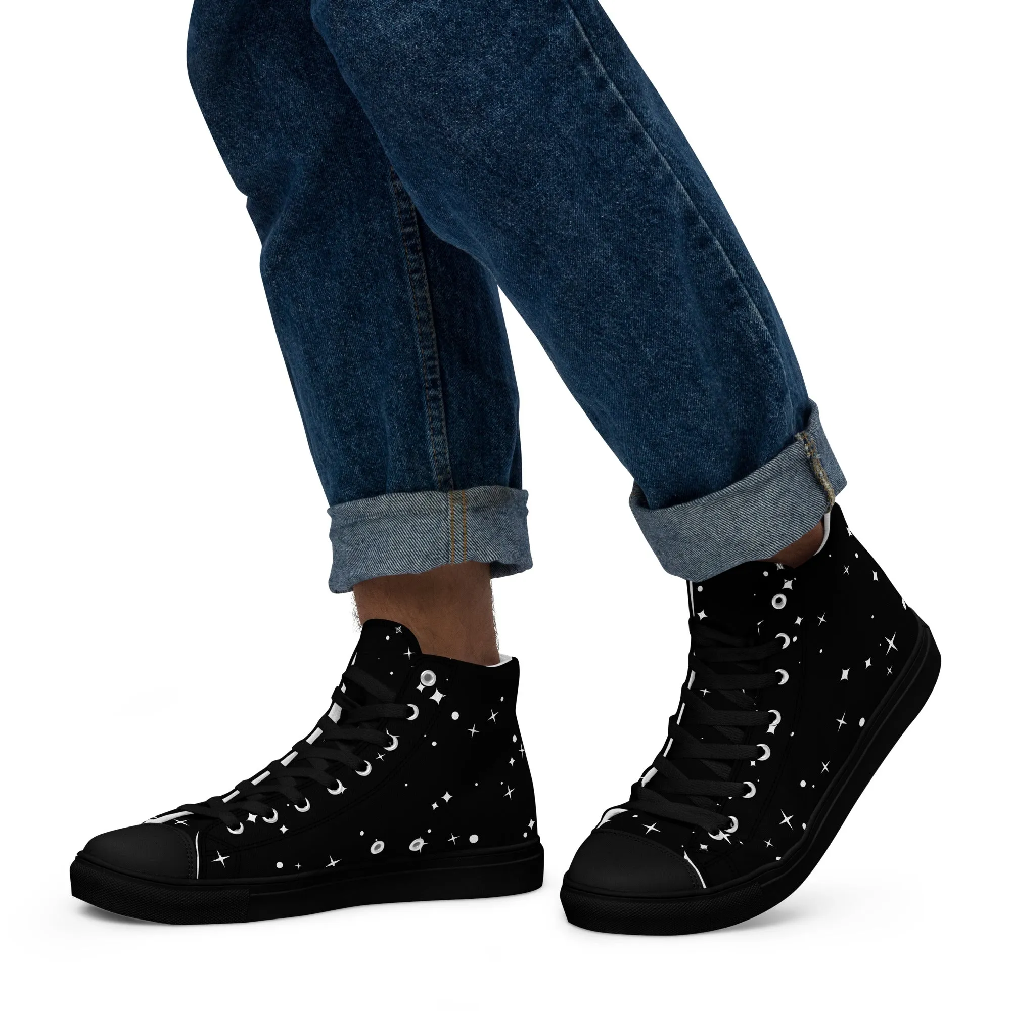 Baskets hautes en toile homme "Etoiles"