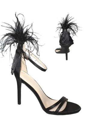 Black Satin Fashion Stiletto Party Pumps
