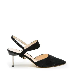 Black Suede Stiletto   Elsie Strap