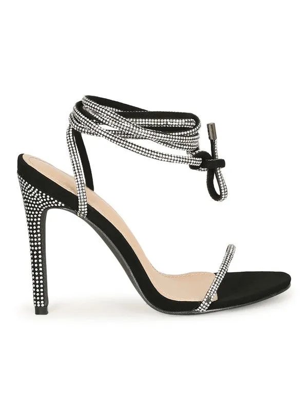 Black Womens Stiletto Heel Sandals