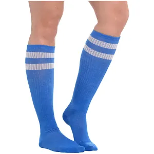 Blue Striped Knee Socks
