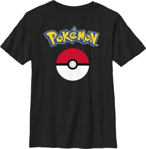 Boys Youth Poke Ball Logo Pokemon Shirt