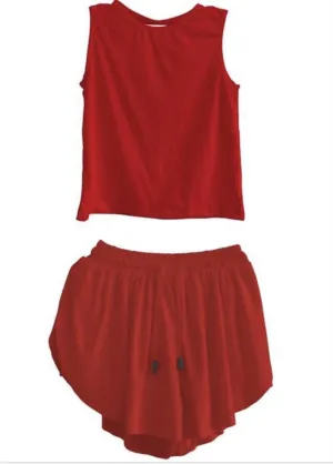 Butterfly Athletic Shorts Red
