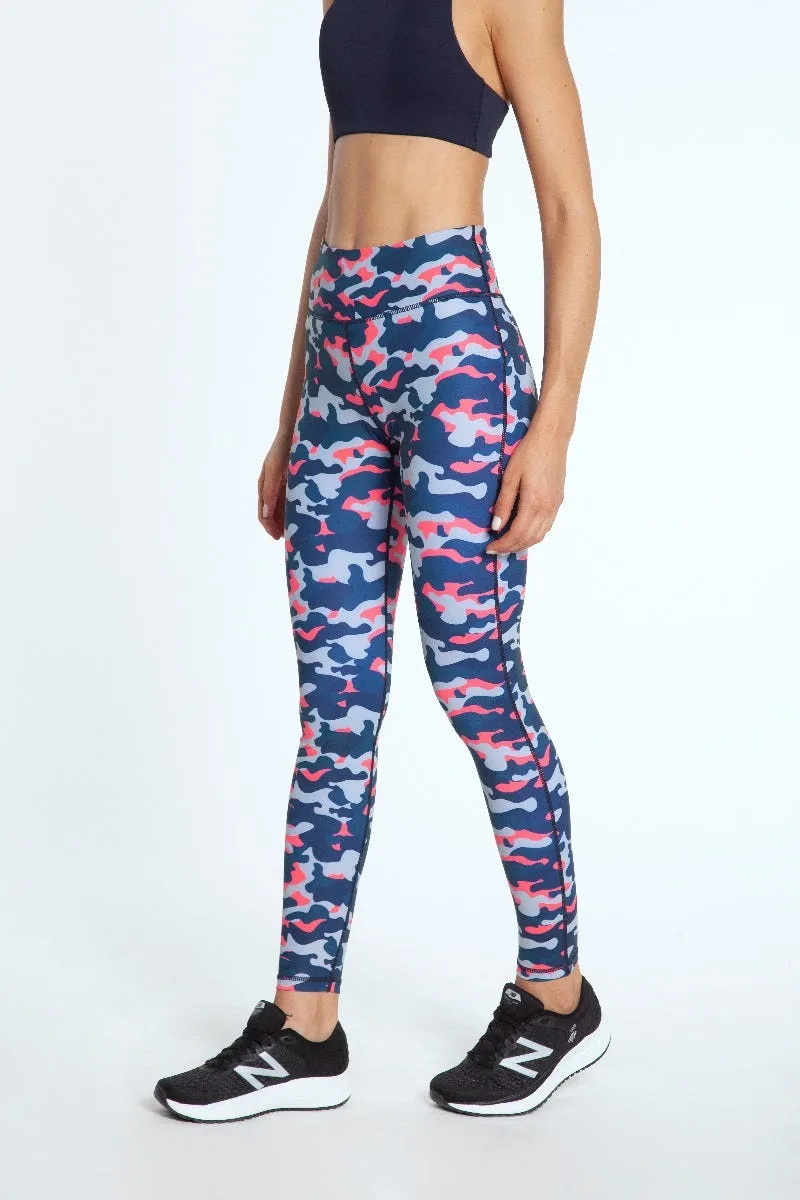 Calza Running Mujer ZVibes Athletic Neon Print Fucsia