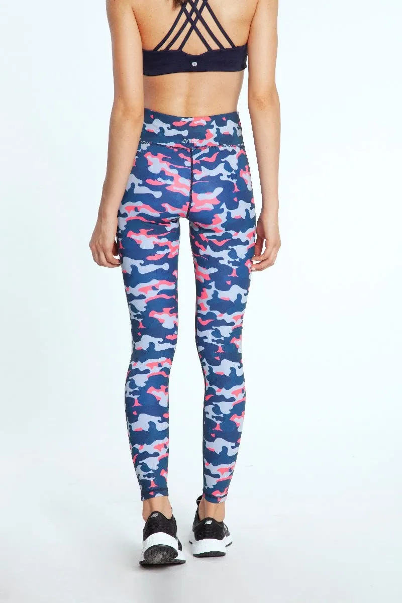 Calza Running Mujer ZVibes Athletic Neon Print Fucsia