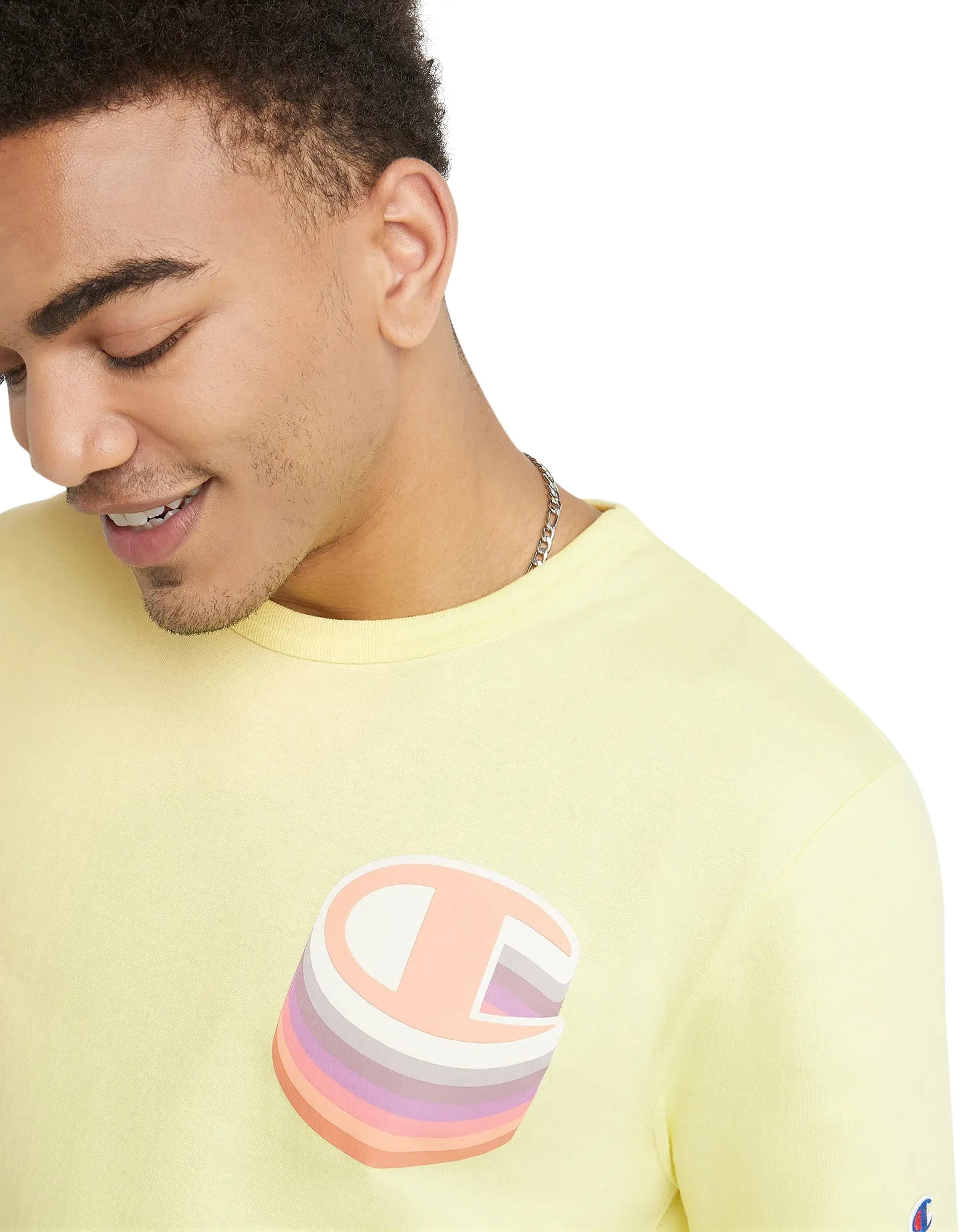 Champion Men's Heritage T-Shirt Puff C Logo