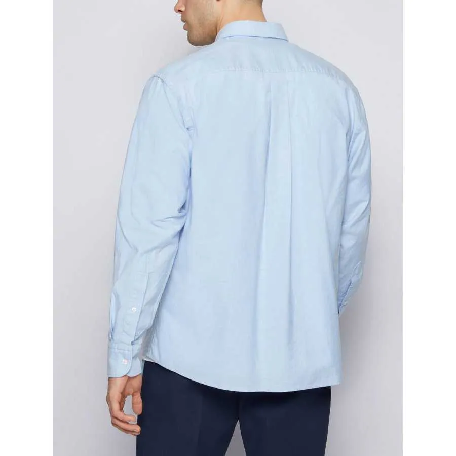 Chemise en Coton Oxford Bleu | BOSS x Russell Athletic à Toulouse