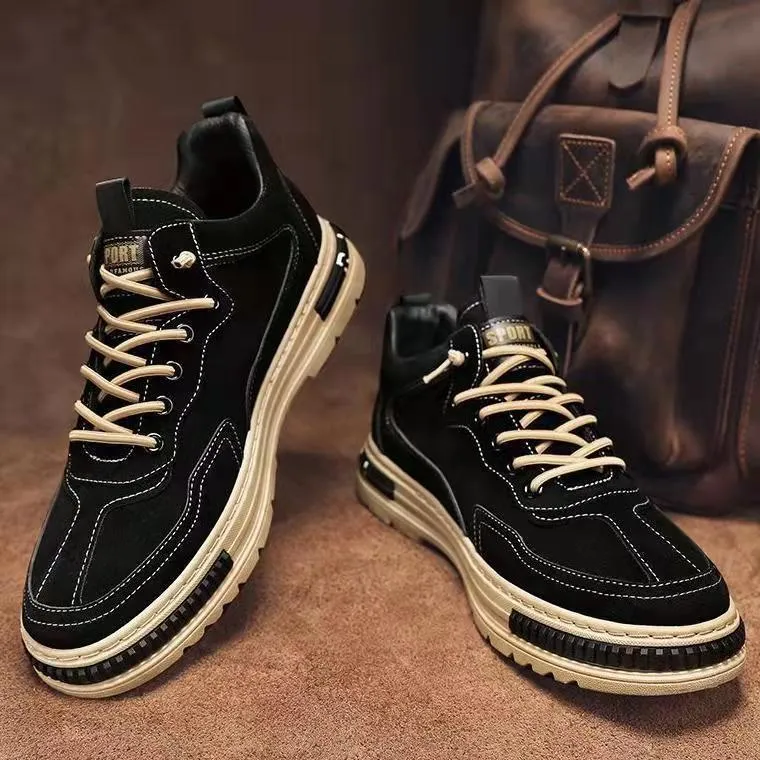 Crusty leather work boots
