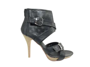 Damen High Heels Abendschuhe Pumps Riemen Black # 3559