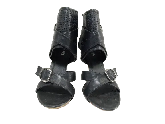 Damen High Heels Abendschuhe Pumps Riemen Black # 3559