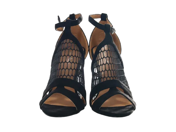 Damen High Heels Abendschuhe Pumps Riemen Black # 66-8