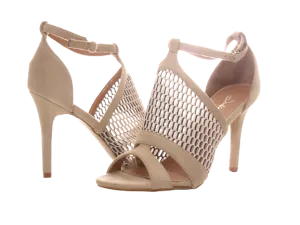 Damen High Heels Abendschuhe Pumps Riemen Off White # 66-8