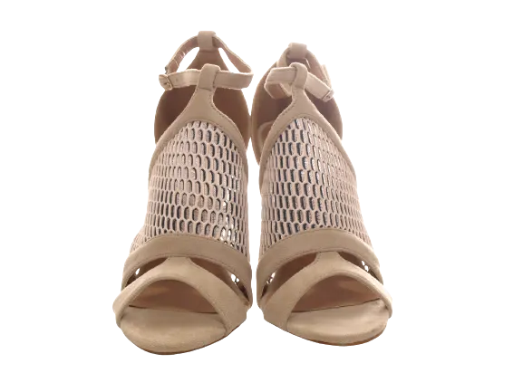 Damen High Heels Abendschuhe Pumps Riemen Off White # 66-8