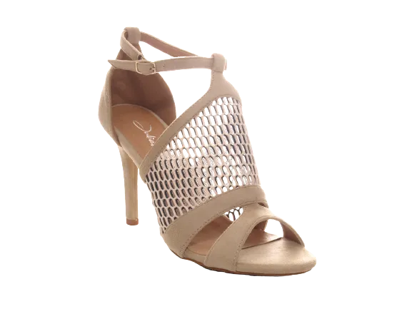 Damen High Heels Abendschuhe Pumps Riemen Off White # 66-8
